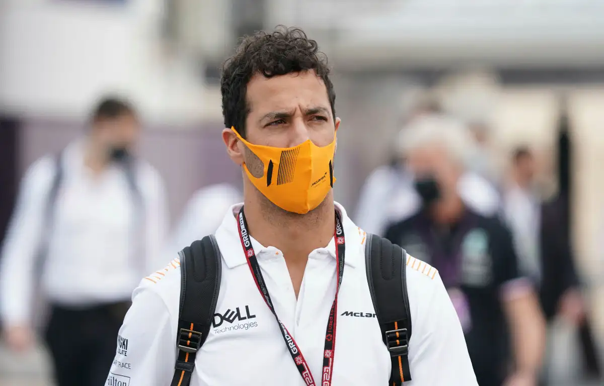 McLaren driver Daniel Ricciardo in the paddock. Qatar November 2021.