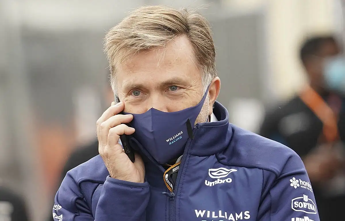 Williams boss Jost Capito on the phone. September Zandvoort 2021