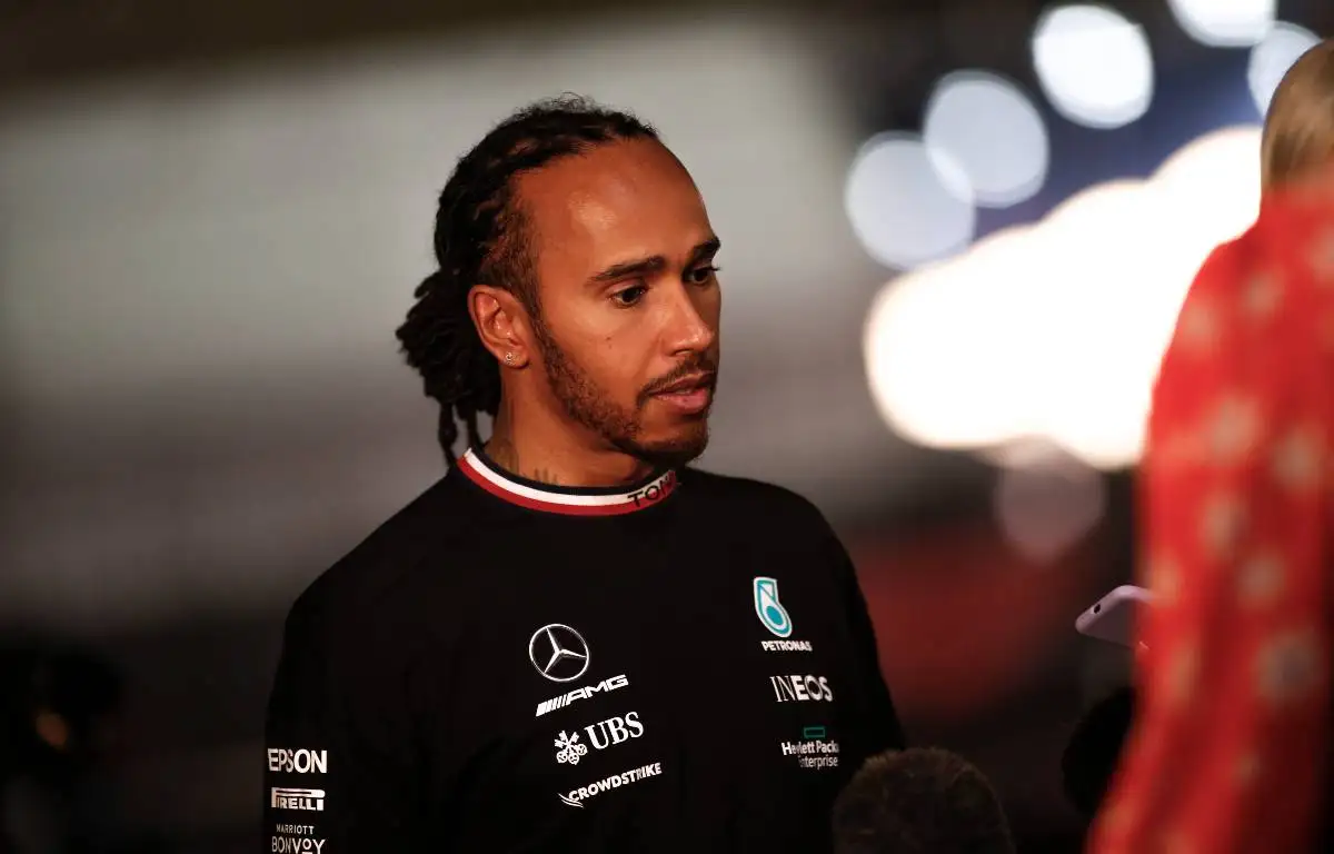 Lewis Hamilton fulfilling media obligations in Qatar. Lusail November 2021.