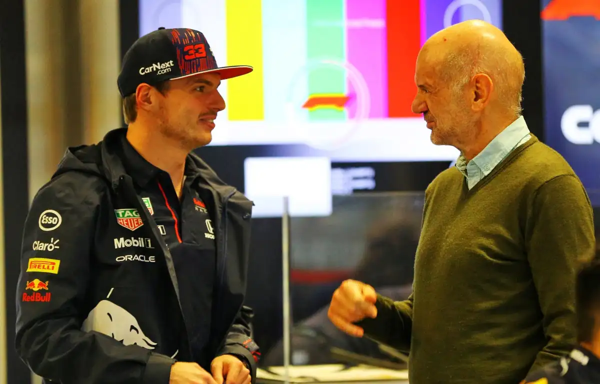 Max Verstappen and Adrian Newey. Brazil November 2021.