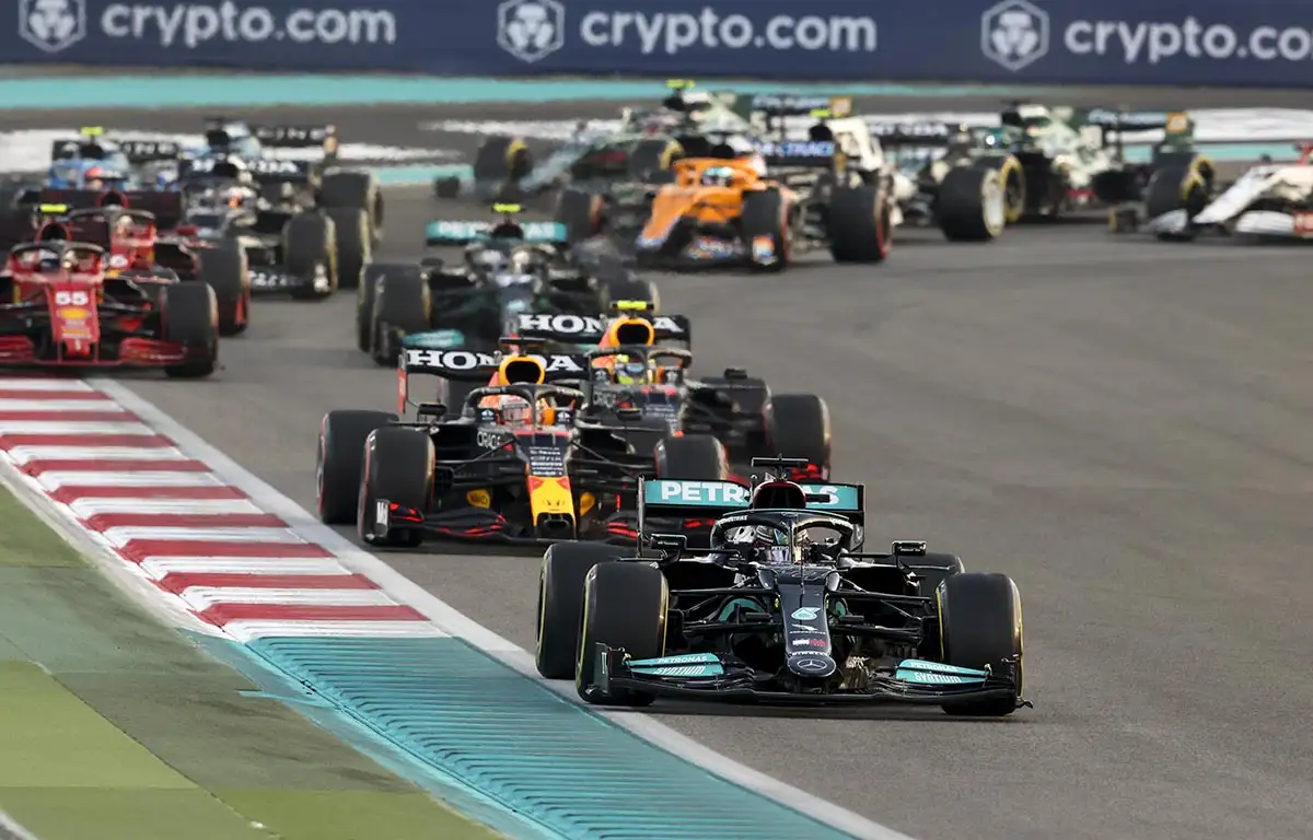 Lewis Hamilton and Max Verstappen in Abu Dhabi. Yas Marina December 2021