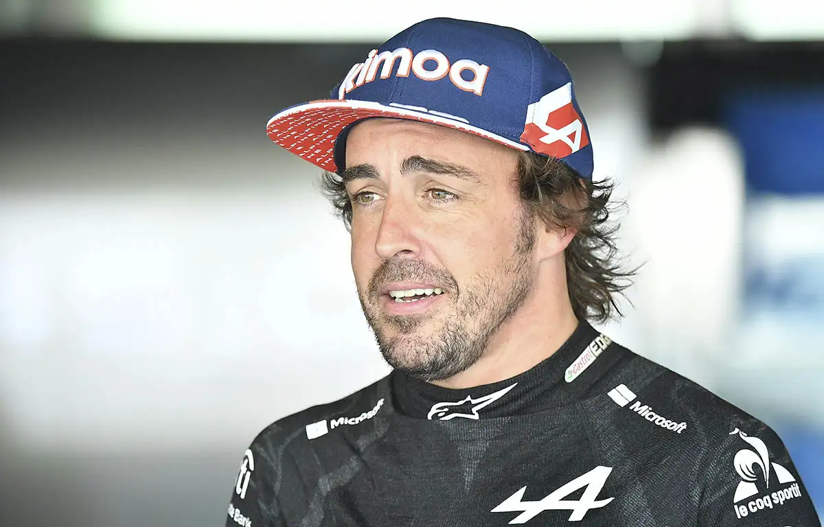 Fernando Alonso interviewed in Abu Dhabi. Yas Marina December 2021