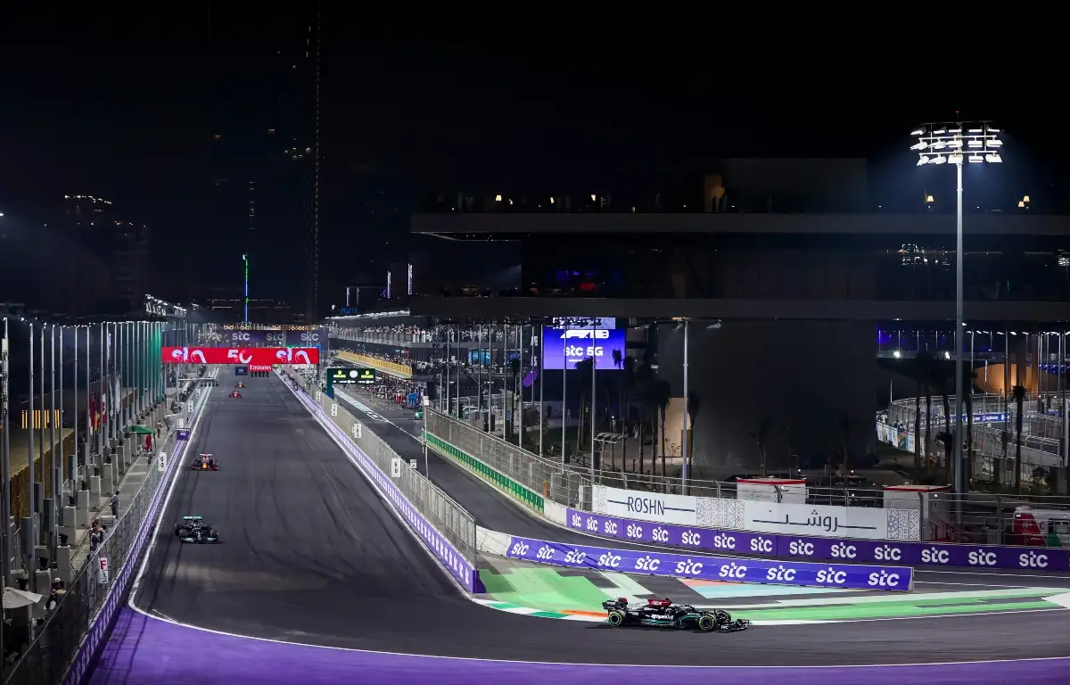 Turn 1 at the Saudi Arabian Grand Prix. December 2021.