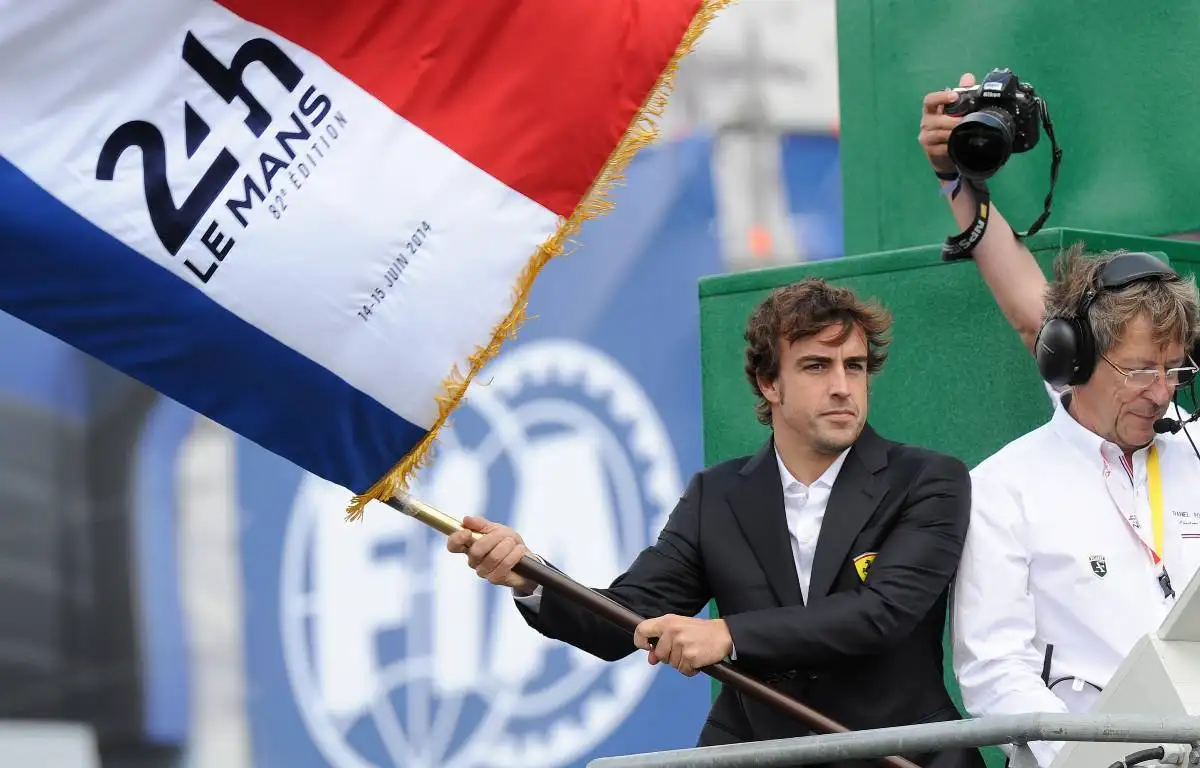 Fernando Alonso starts the Le Mans 24-Hour Race. Le Mans June 2014.