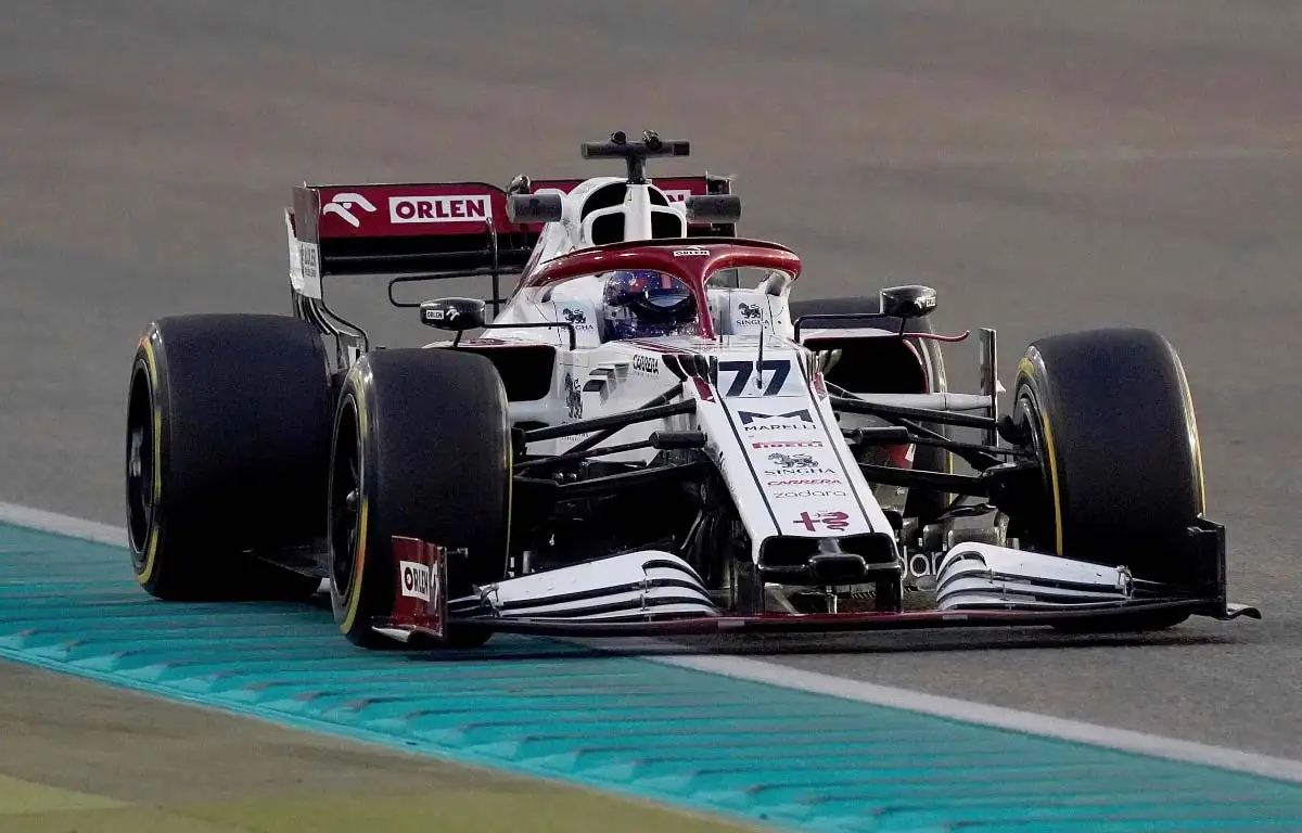 Valtteri Bottas drives his Alfa Romeo. Abu Dhabi December 2021.