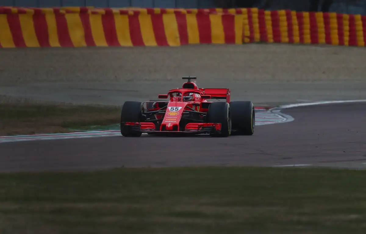 Carlos Sainz tests for Ferrari at Fiorano. January 2021.