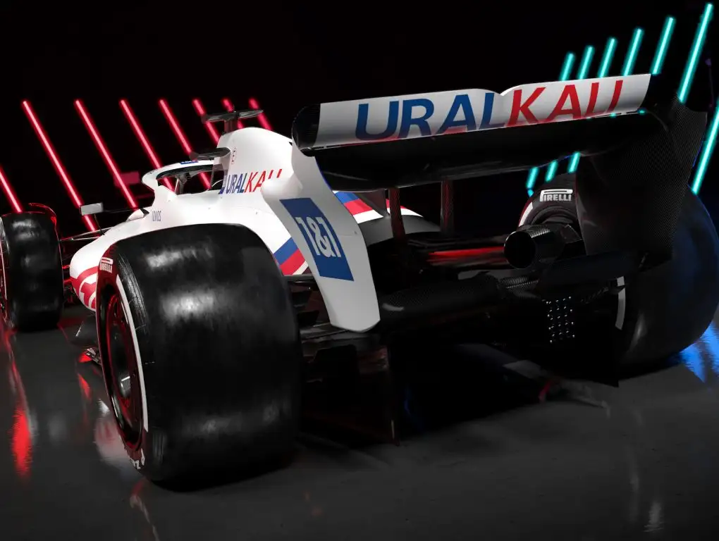 Haas 2022 livery on Mick Schumacher's car. February 2022.