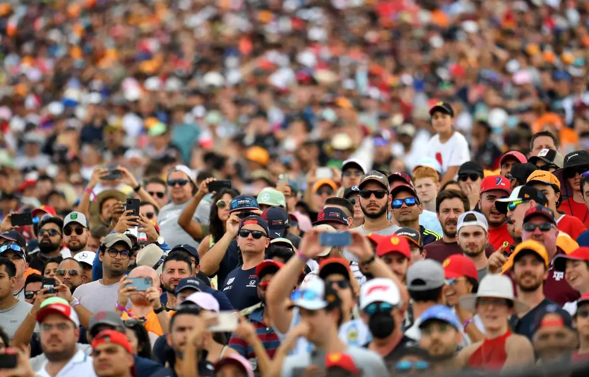 A packed grandstand at COTA. United States, October 2021.