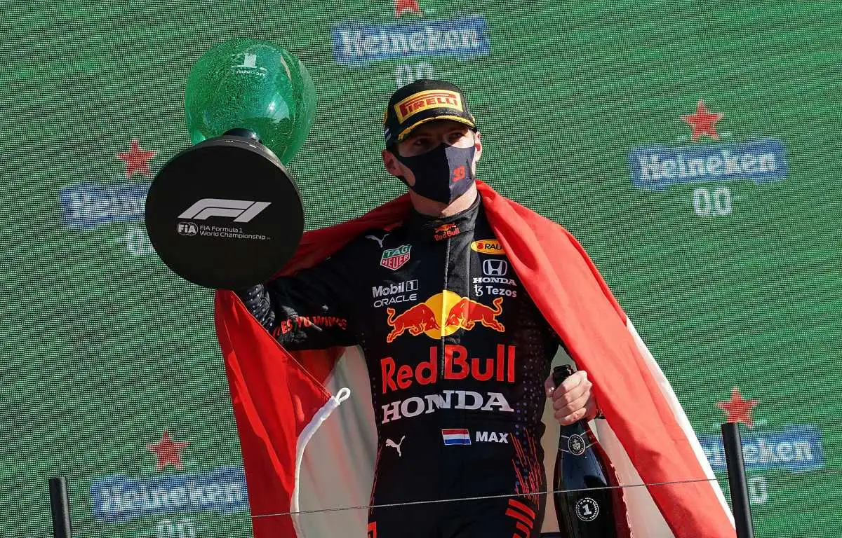 Max Verstappen celebrates Dutch GP victory.