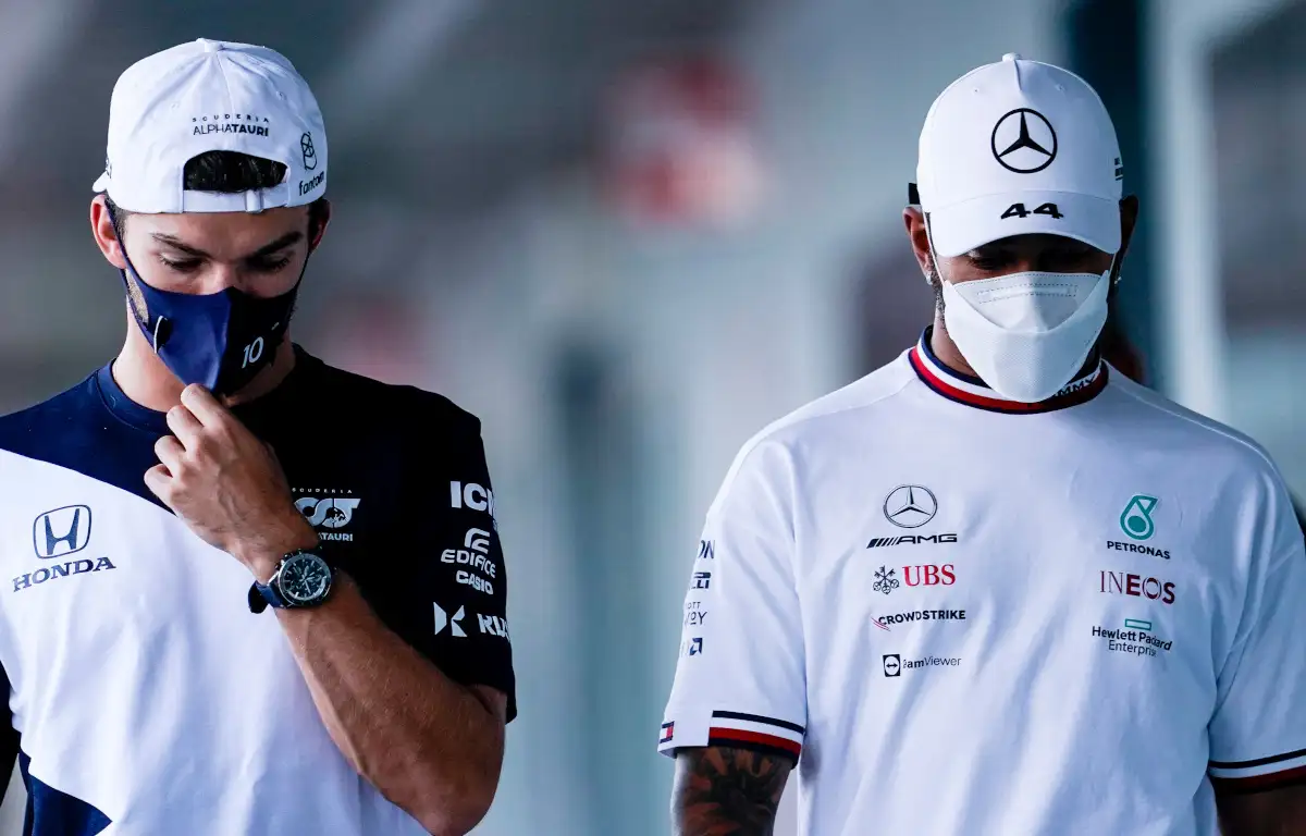 Pierre Gasly walking with Lewis Hamilton. Italy September 2021