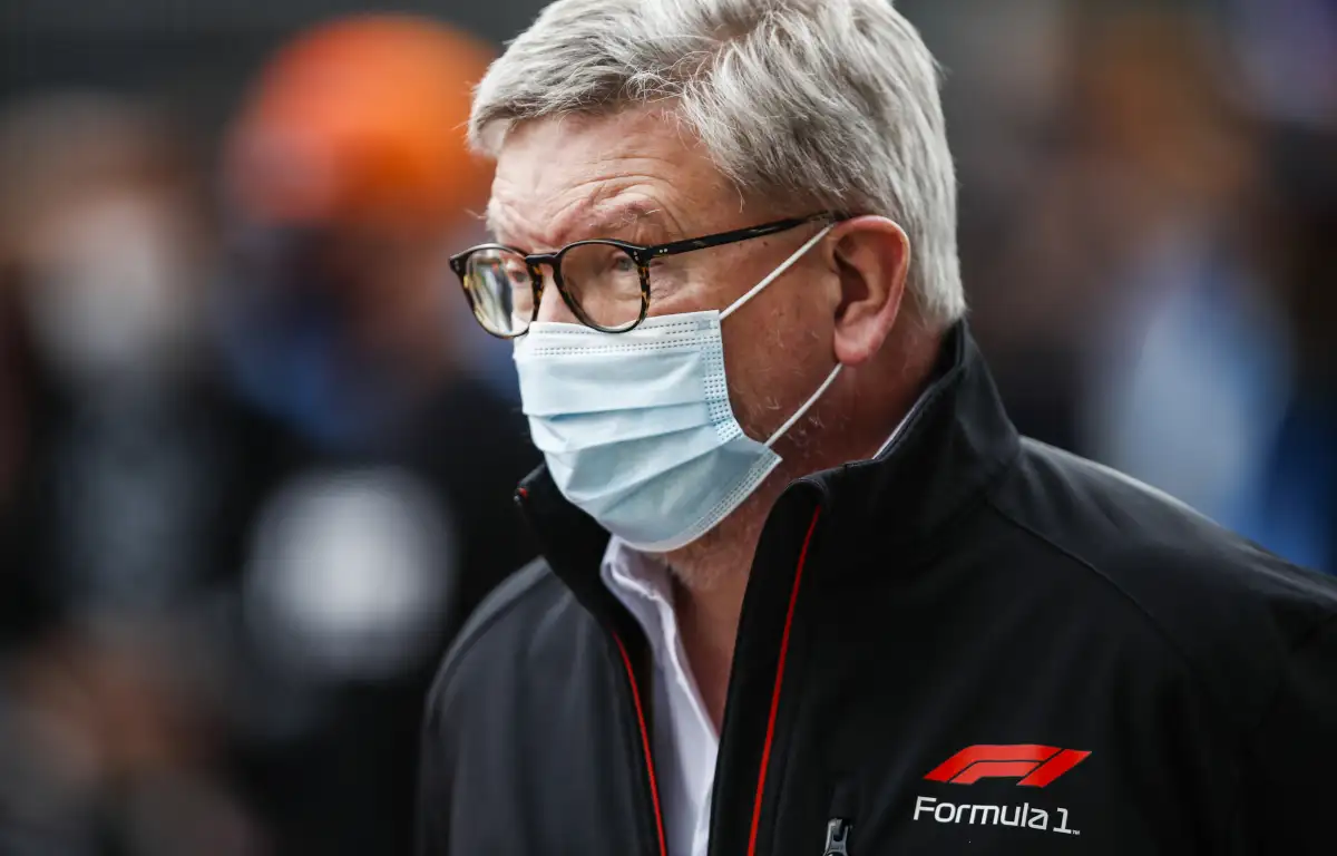 F1 managing director Ross Brawn in an F1 branded jacket. Spain May 2021