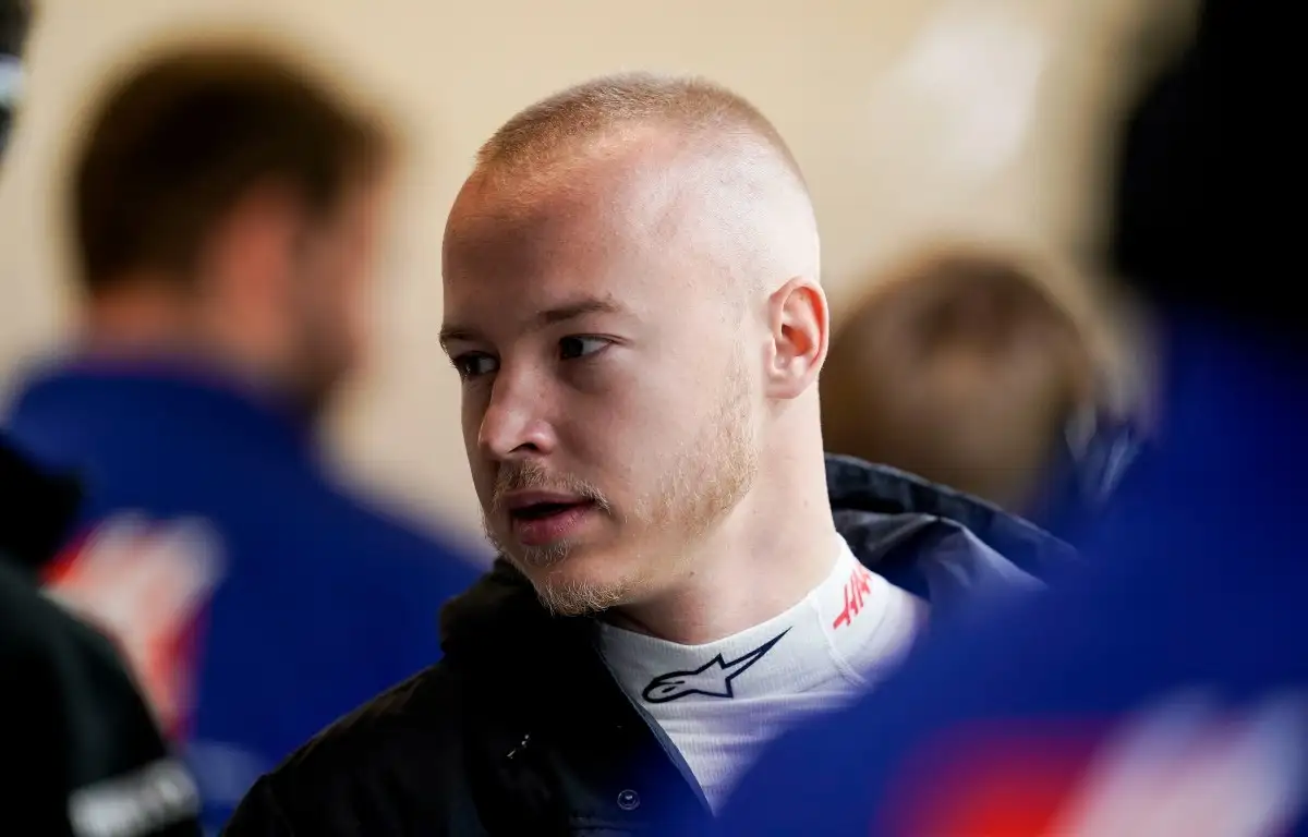 Nikita Mazepin in the Haas garage. Spain, February 2022.