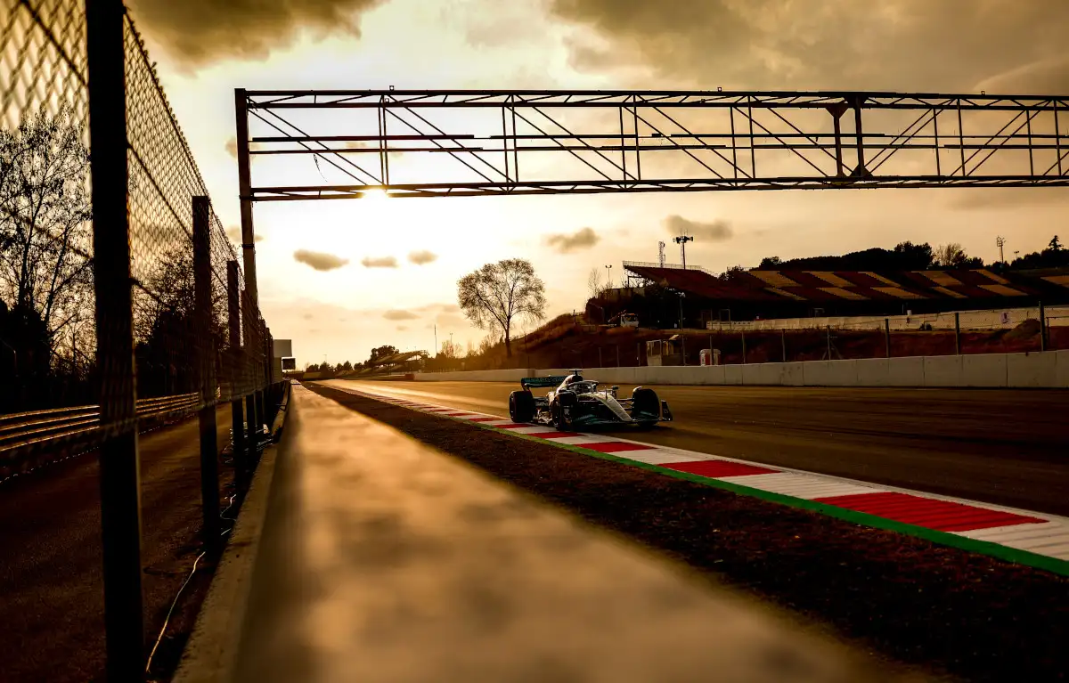 Lewis Hamilton moody shot in testing. Barcelona February 2022