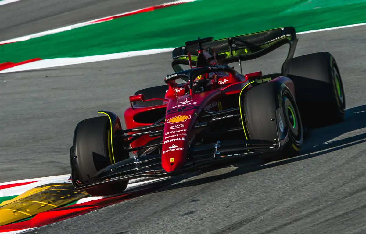 Carlos Sainz tests the Ferrari F1-75. Barcelona February 2022