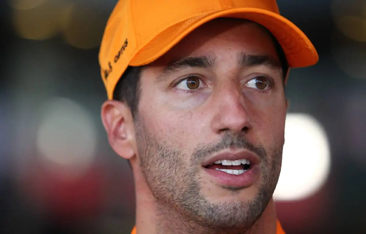 Close-up of Daniel Ricciardo. Barcelona February 2022.