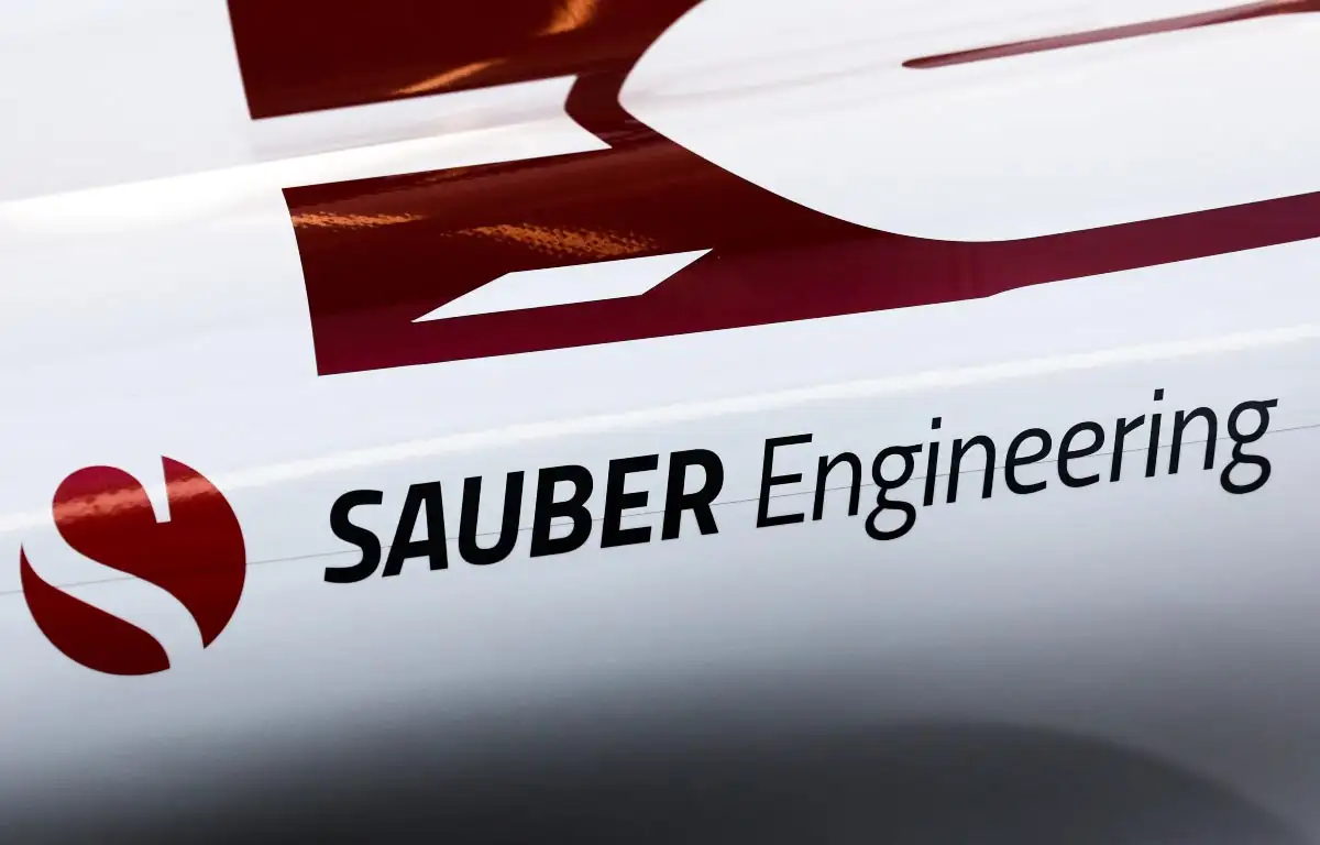 A Sauber Engineering logo on the Alfa Romeo. Italy September 2020.