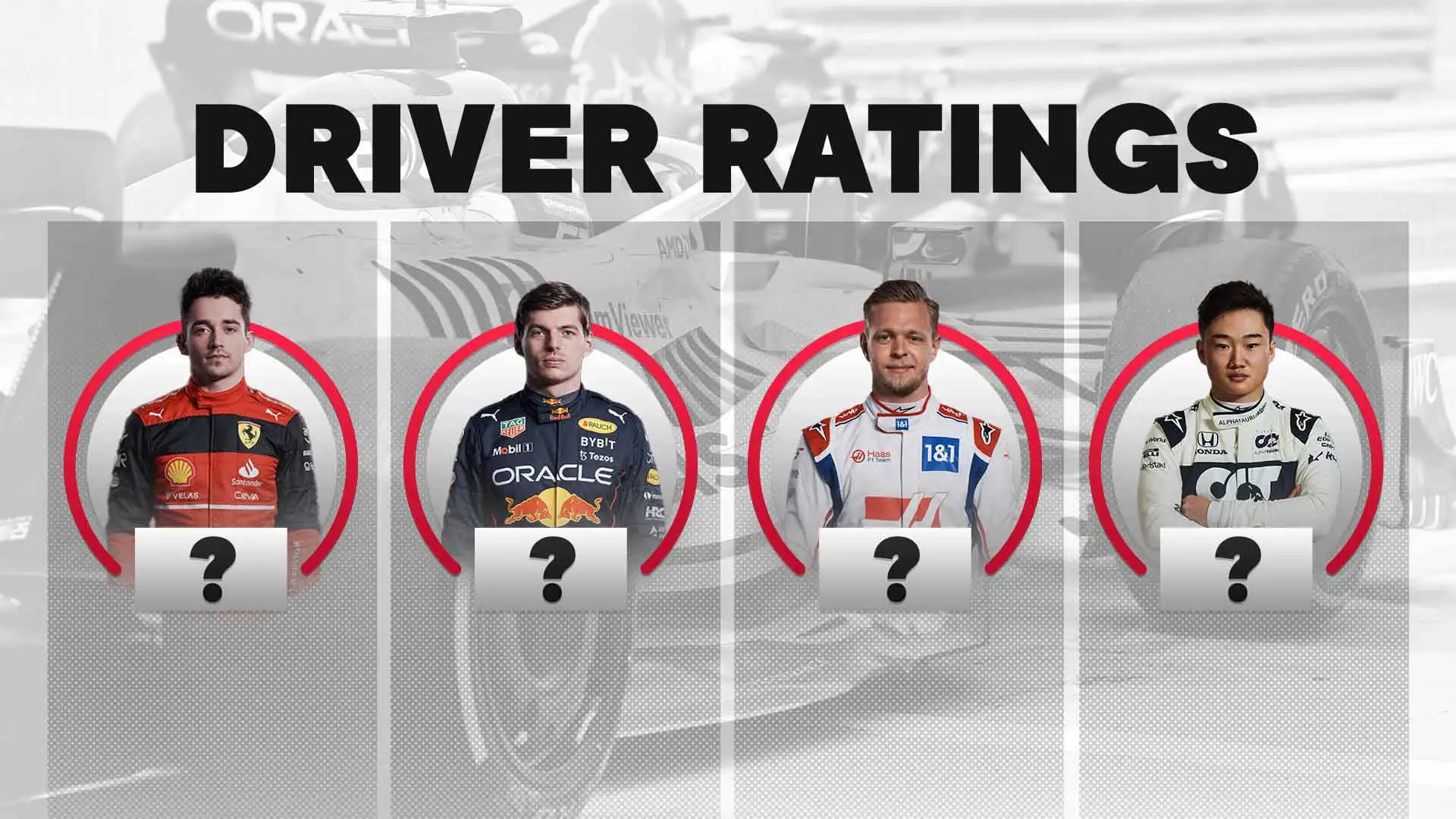 Bahrain GP driver ratings header. March 2022.