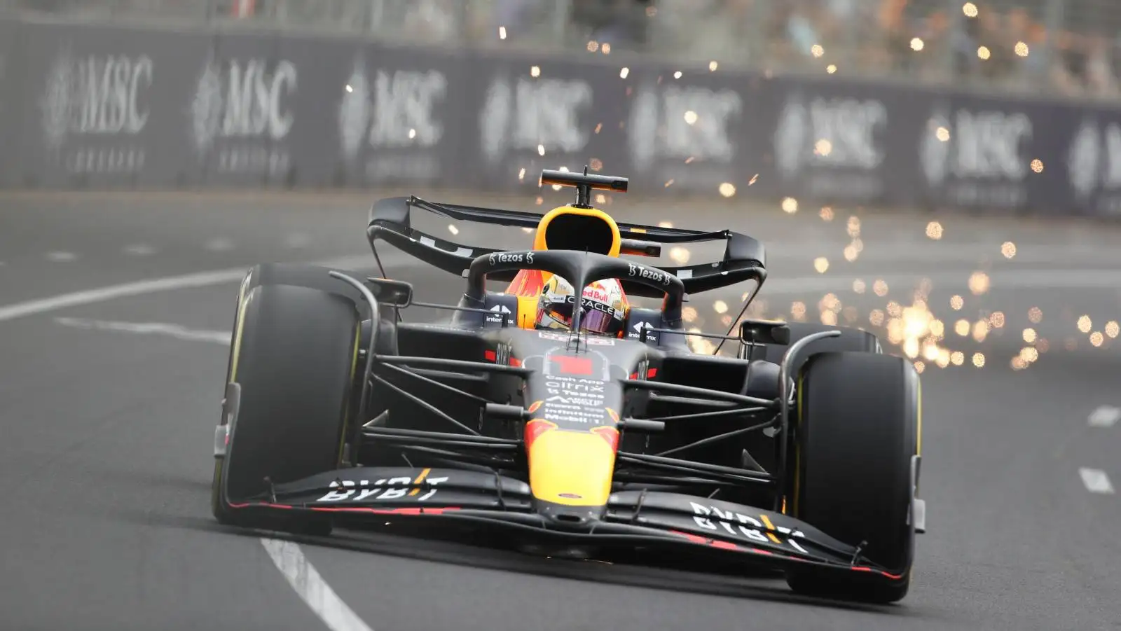 Max Verstappen's Red Bull during free practice for the Australian GP. Melbourne April 2022.