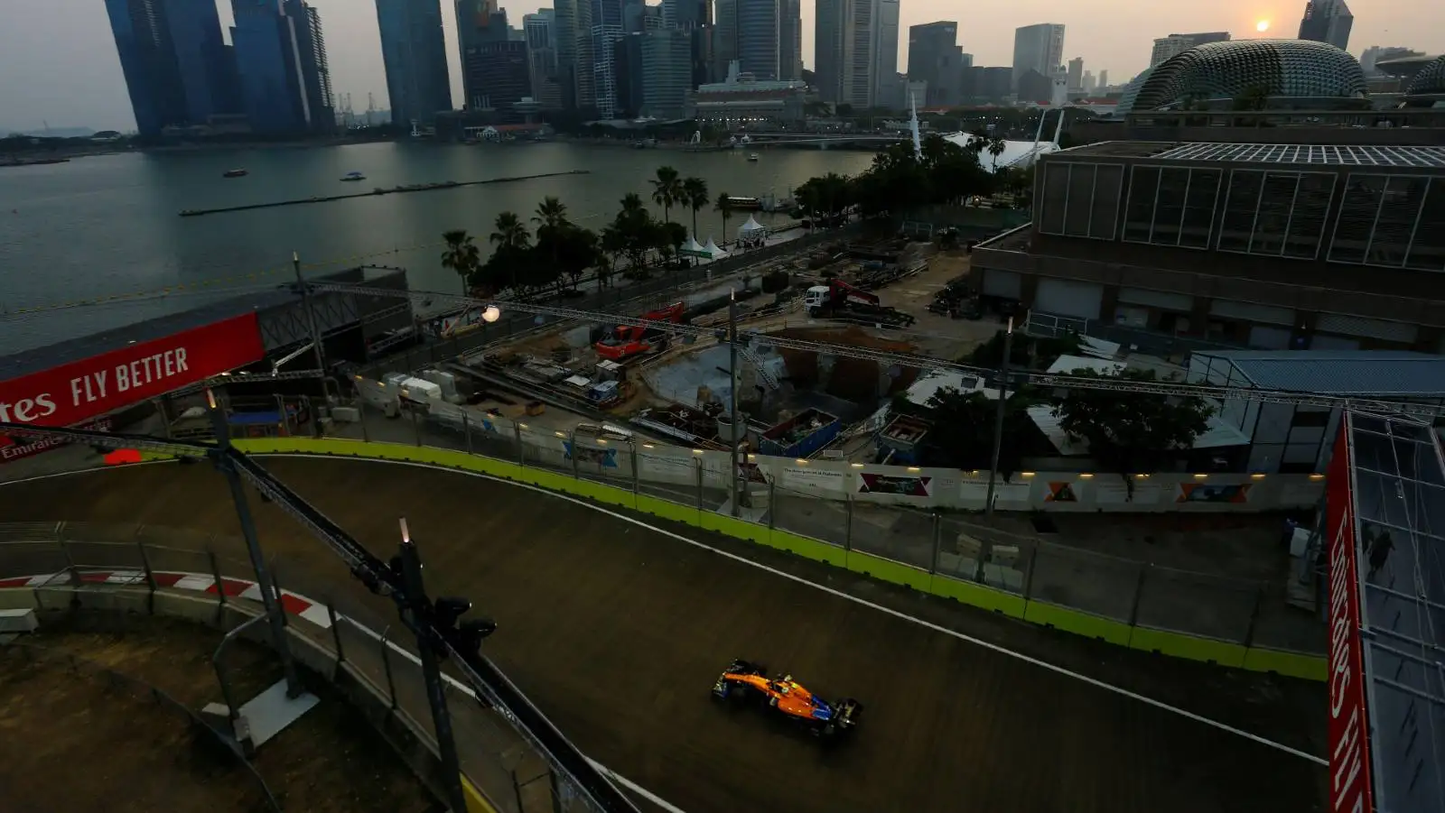 A McLaren on track at the Singapore GP. Marina Bay September 2019.