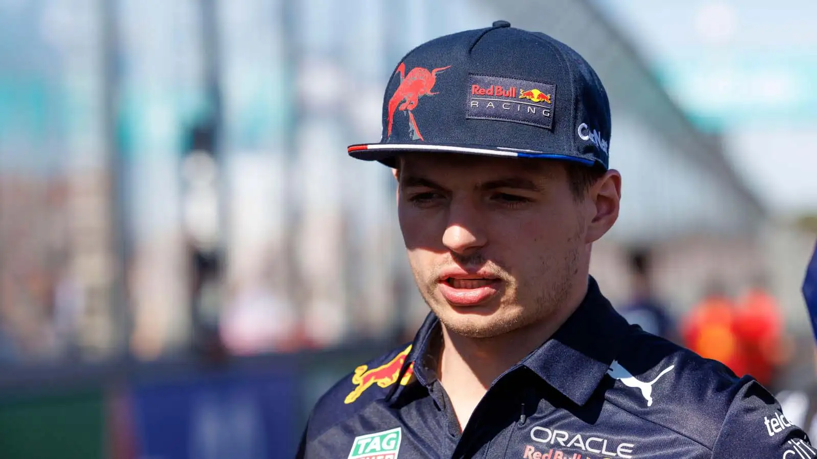 Max Verstappen walks the track. Australia April 2022.