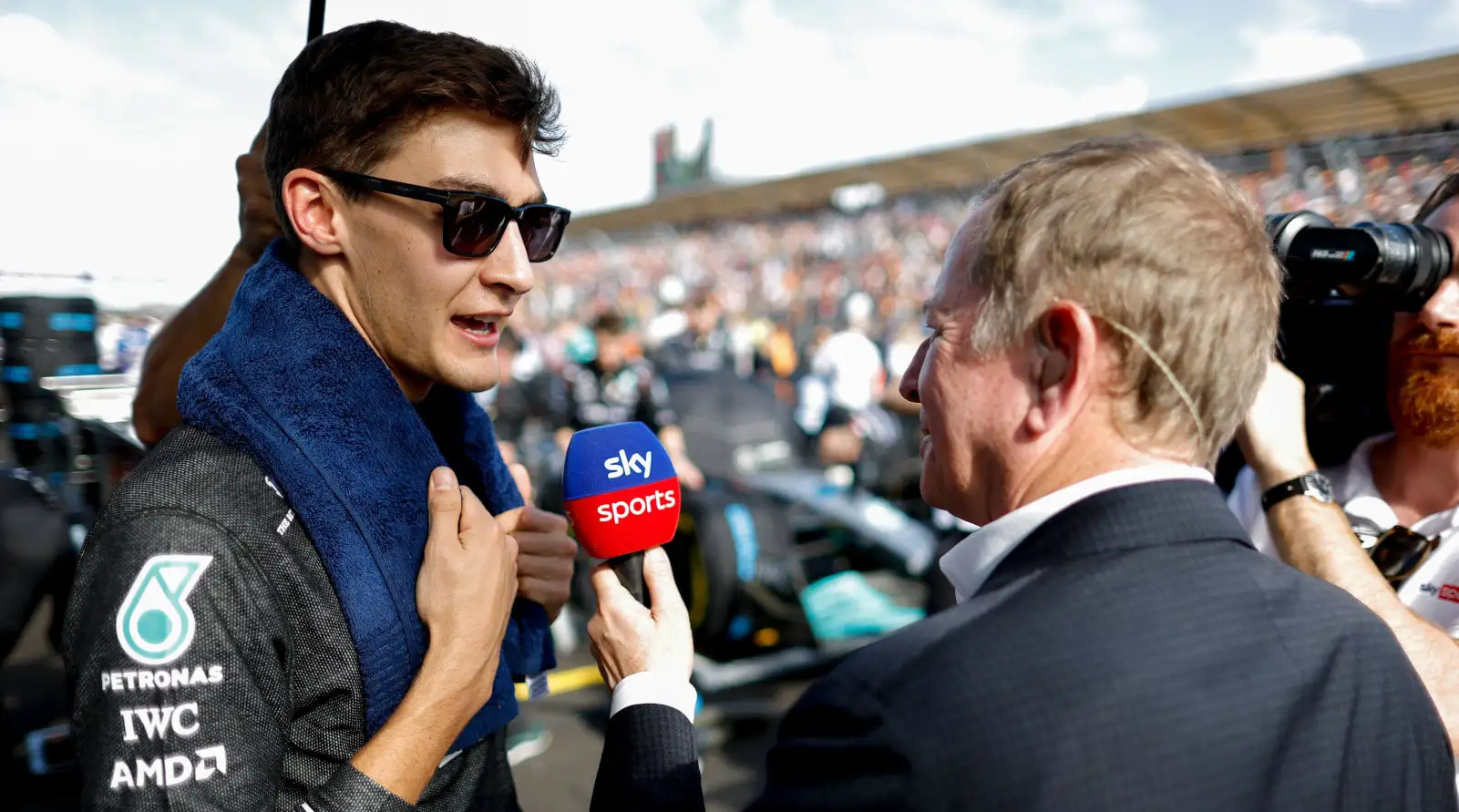 George Russell speaking to Martin Brundle on the grid. Australia April 2022