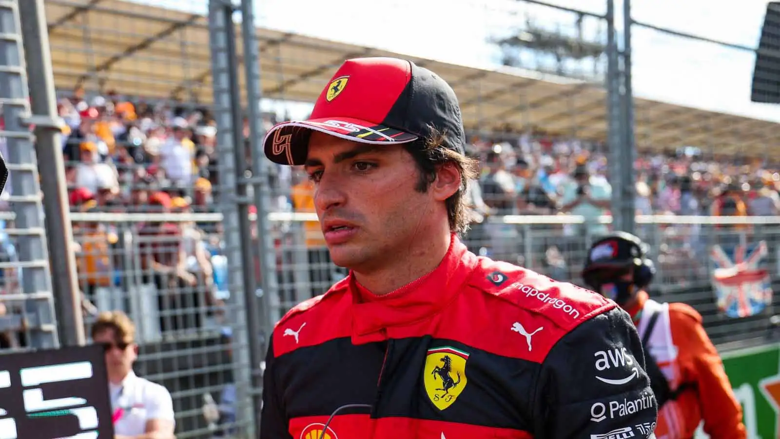 Carlos Sainz on the grid. Melbourne April 2022.