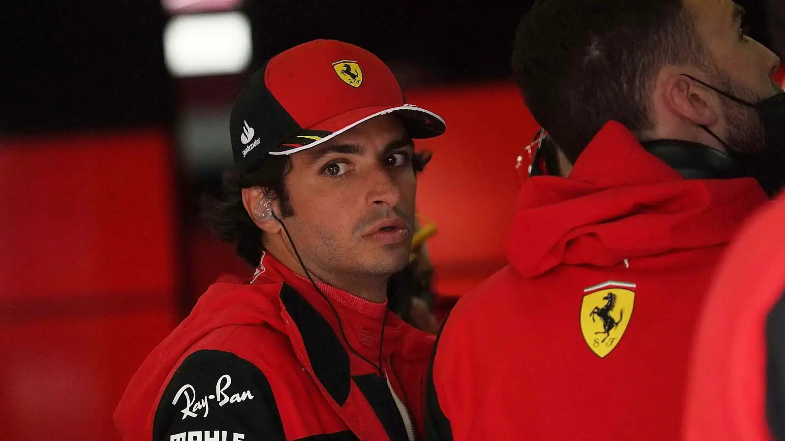 Carlos Sainz in the garage. Imola April 2022.