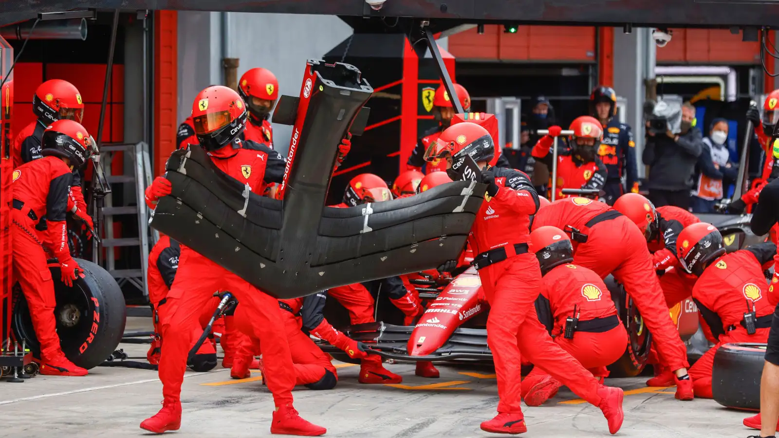 Charles Leclerc received a new front wing. Imola April 2022