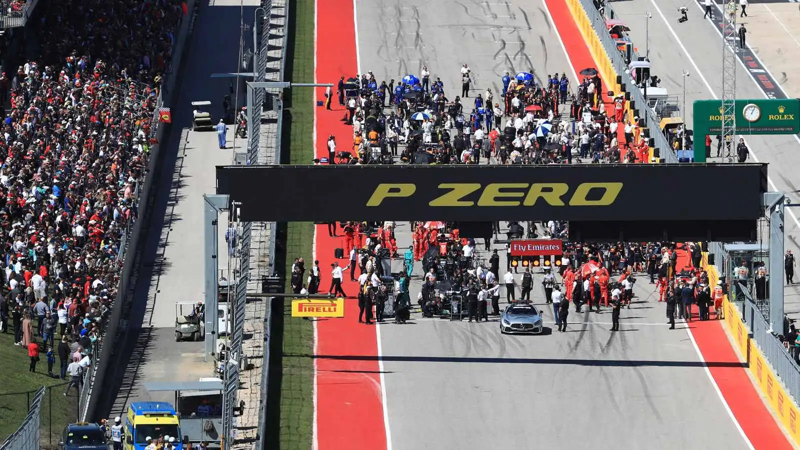 The grid before the start of the 2018 United States Grand Prix. Circuit of the Americas, Austin, Texas, United States, October 2018