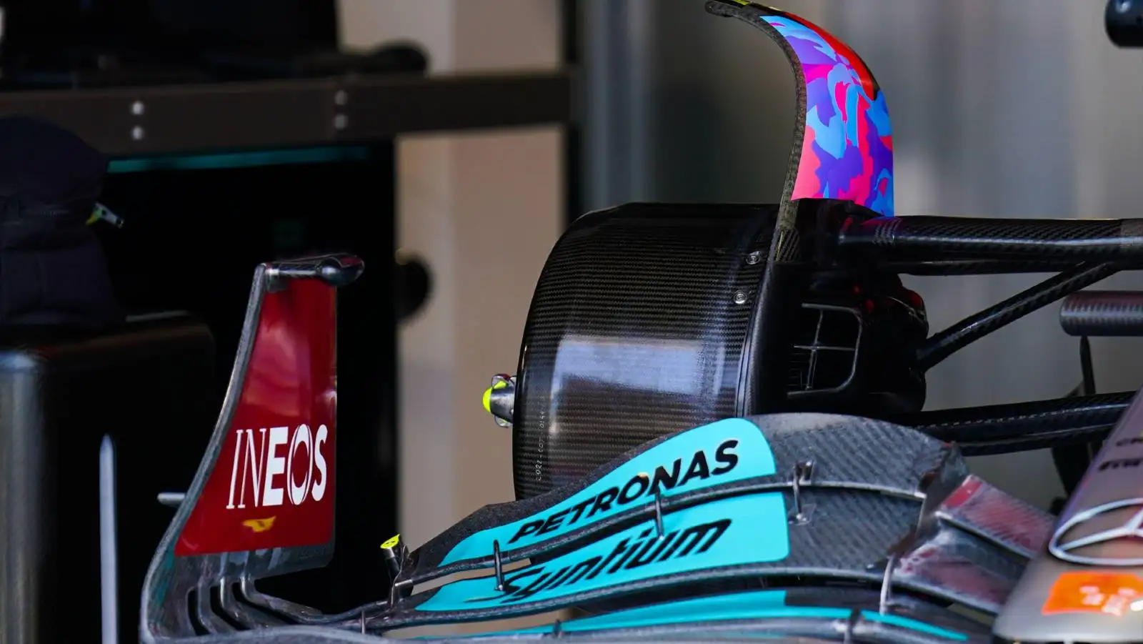 Mercedes W13 front wing. Miami May 2022.