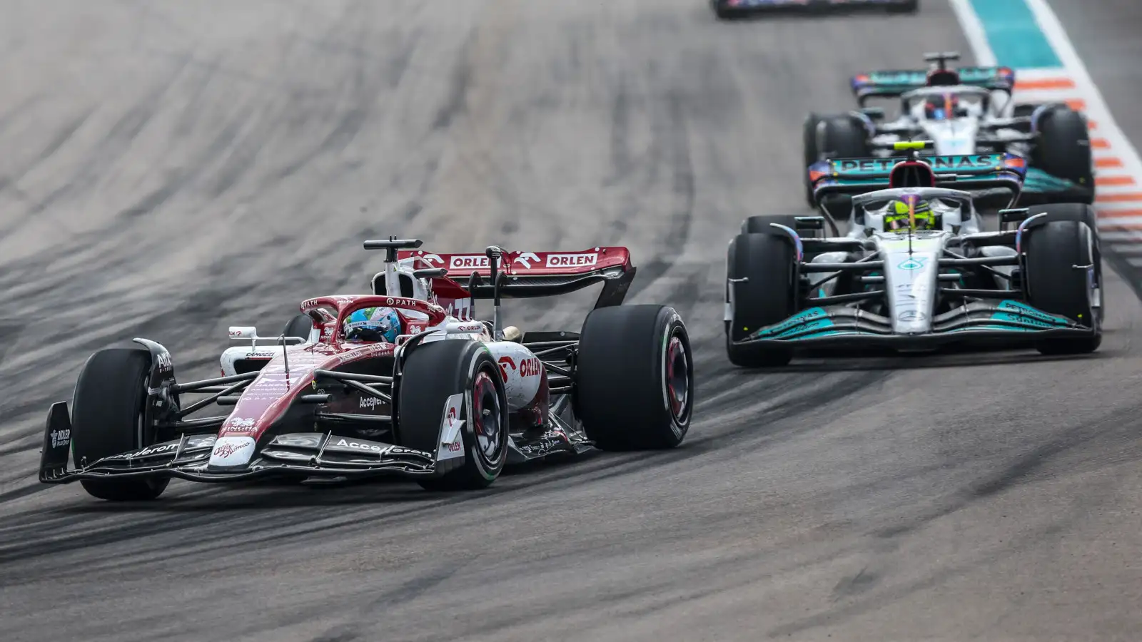 Valtteri Bottas leads the Mercedes drivers. Miami May 2022