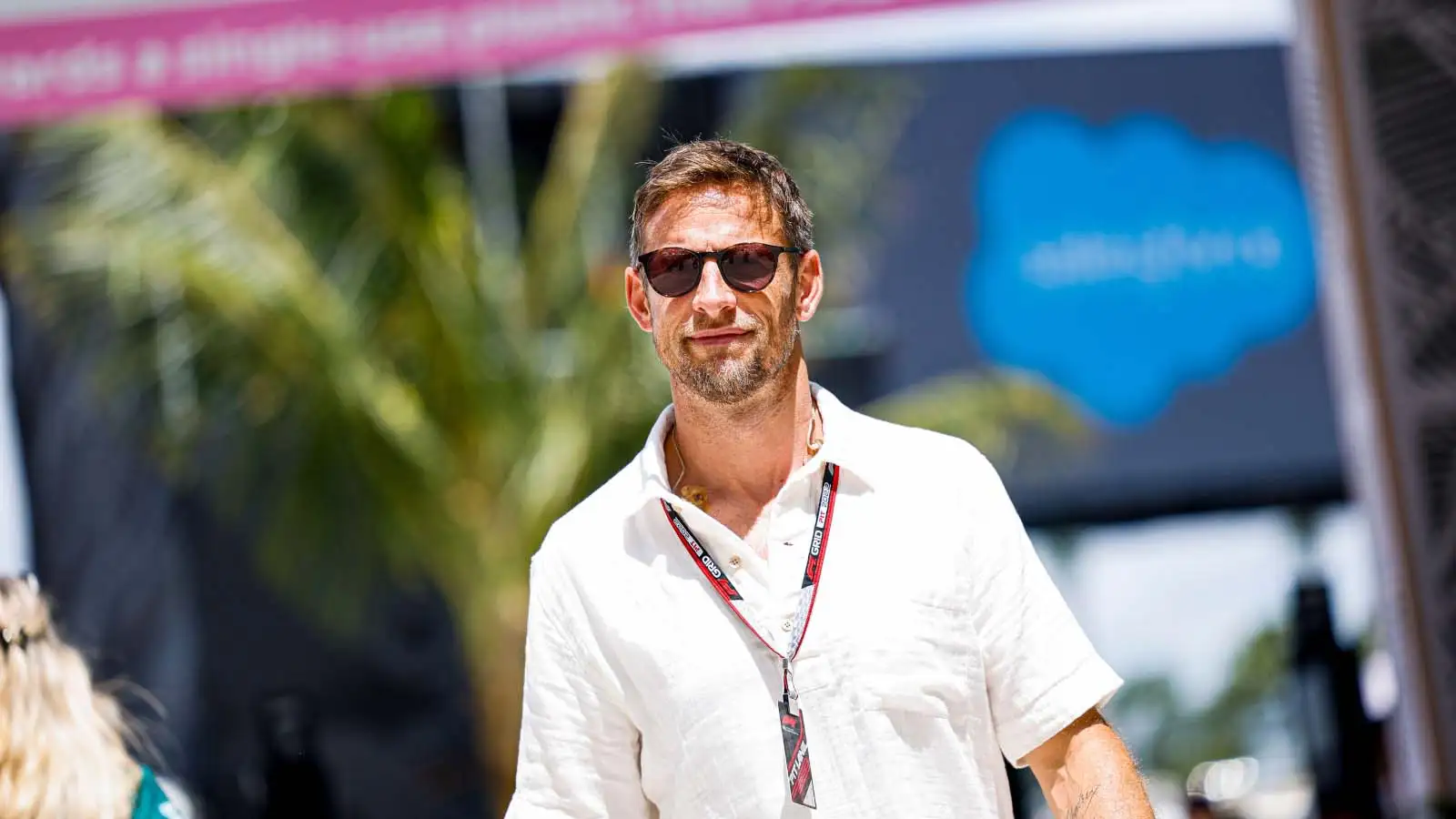 Jenson Button in the F1 paddock.