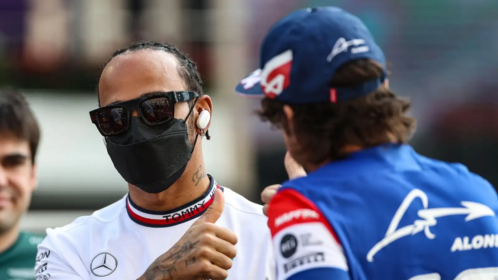 Lewis Hamilton and Fernando Alonso. Abu Dhabi, December 2021.