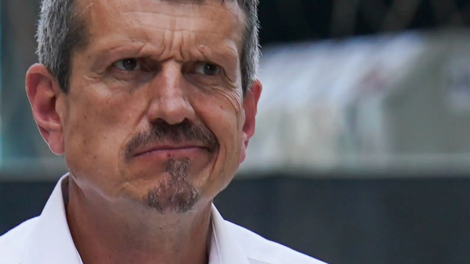 Haas team principal Guenther Steiner with a quirky look. Miami May 2022