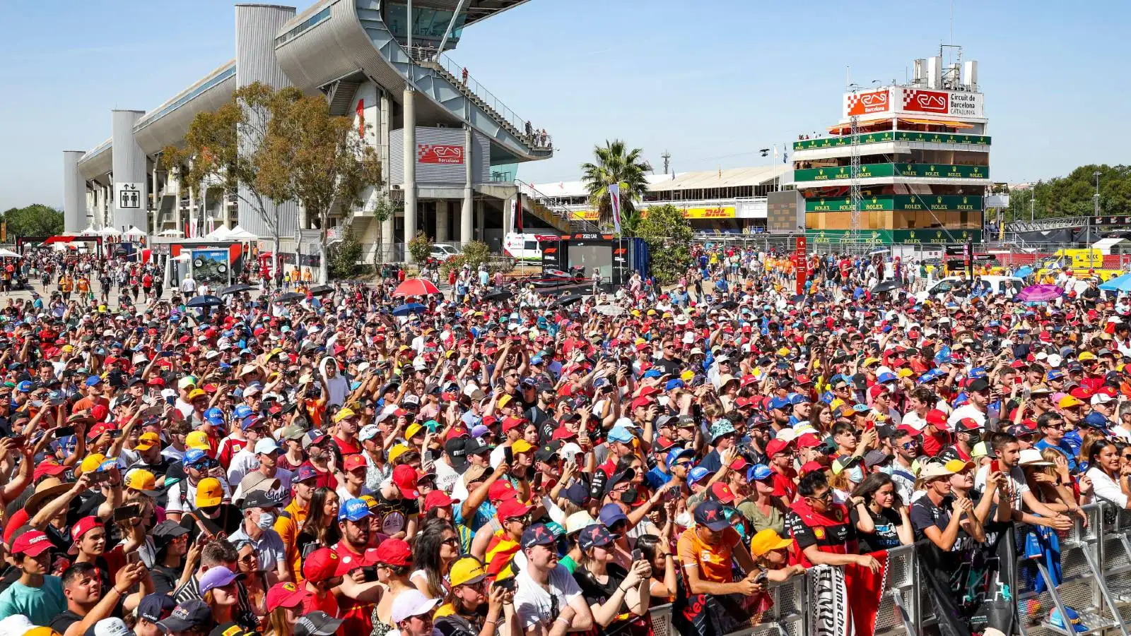 Crowds gather at the Spanish Grand Prix. Barcelona May 2022.