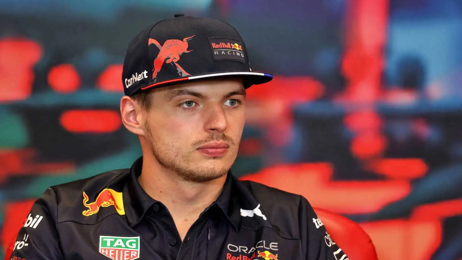 Max Verstappen in the press conference. Monaco May 2022.