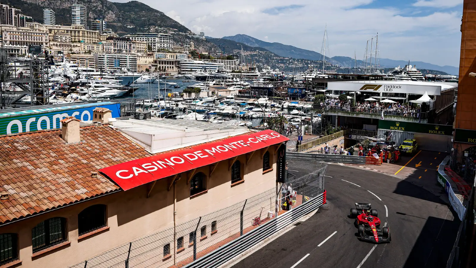 Ferrari driver Charles Leclerc on track during the Monaco Grand Prix weekend. Monte Carlo, May 2022. Results.