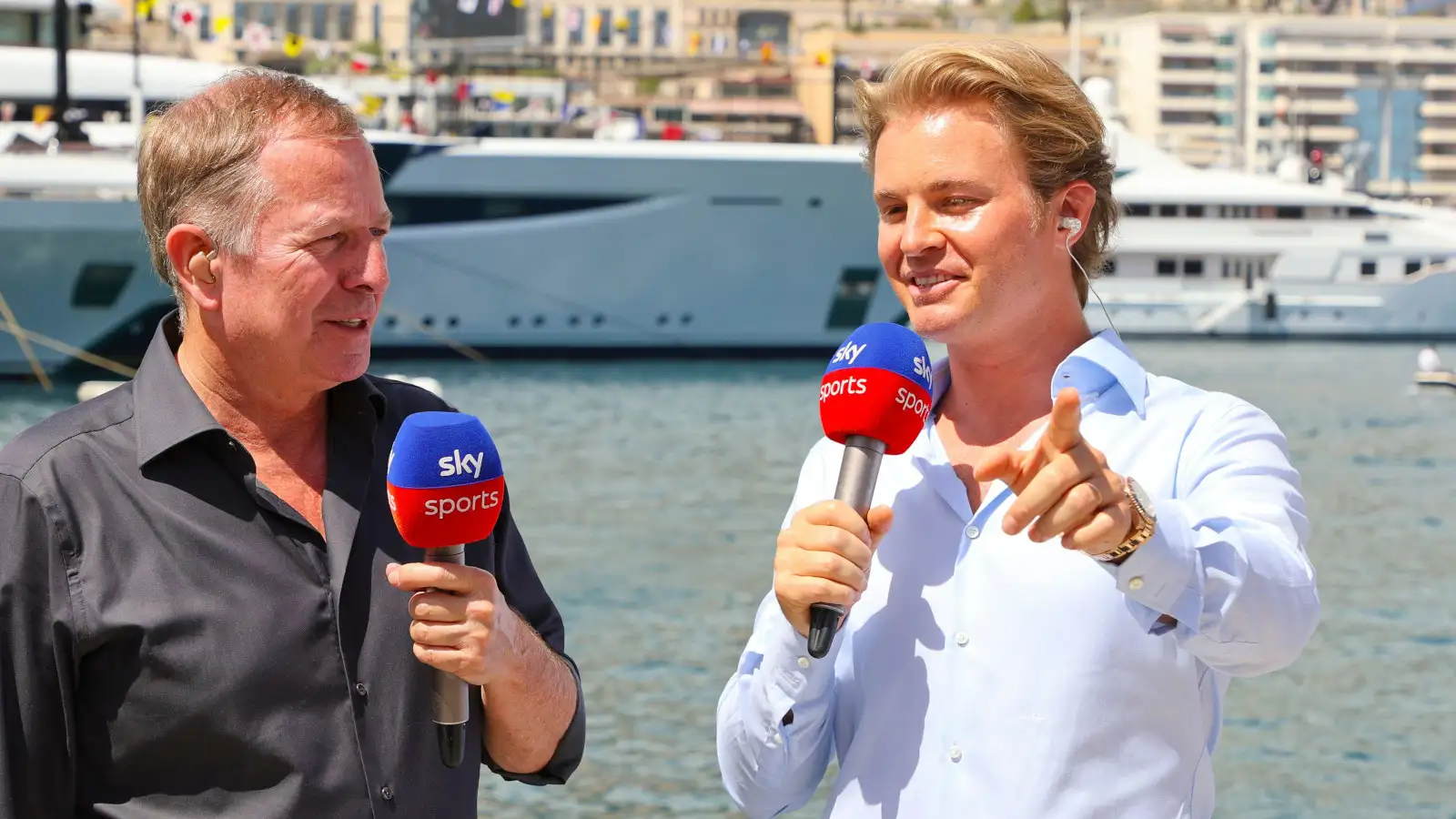 Nico Rosberg speaking with Martin Brundle in Monaco. Monaco May 2022
