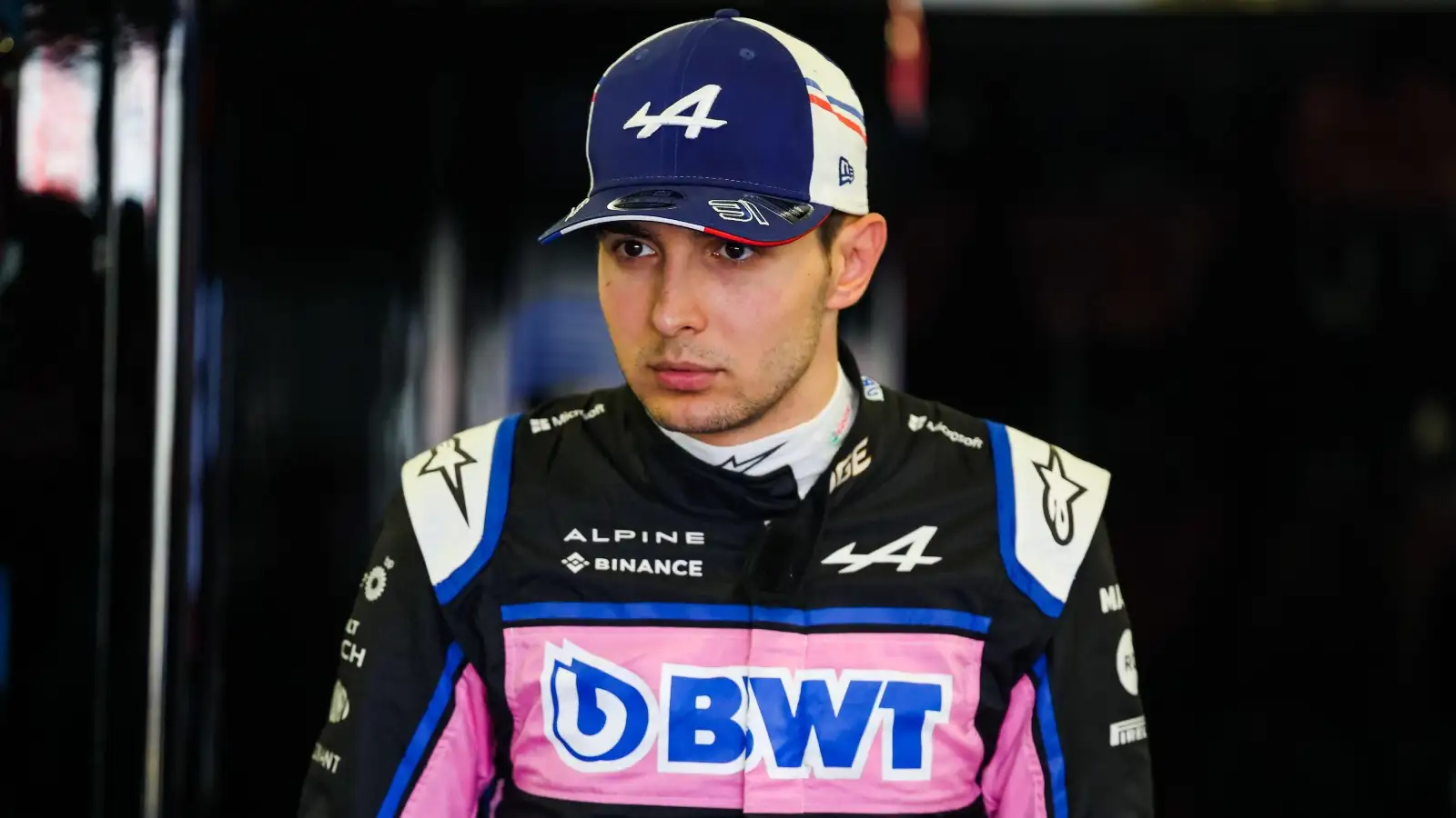 Esteban Ocon in the garage. Baku, June 2022.