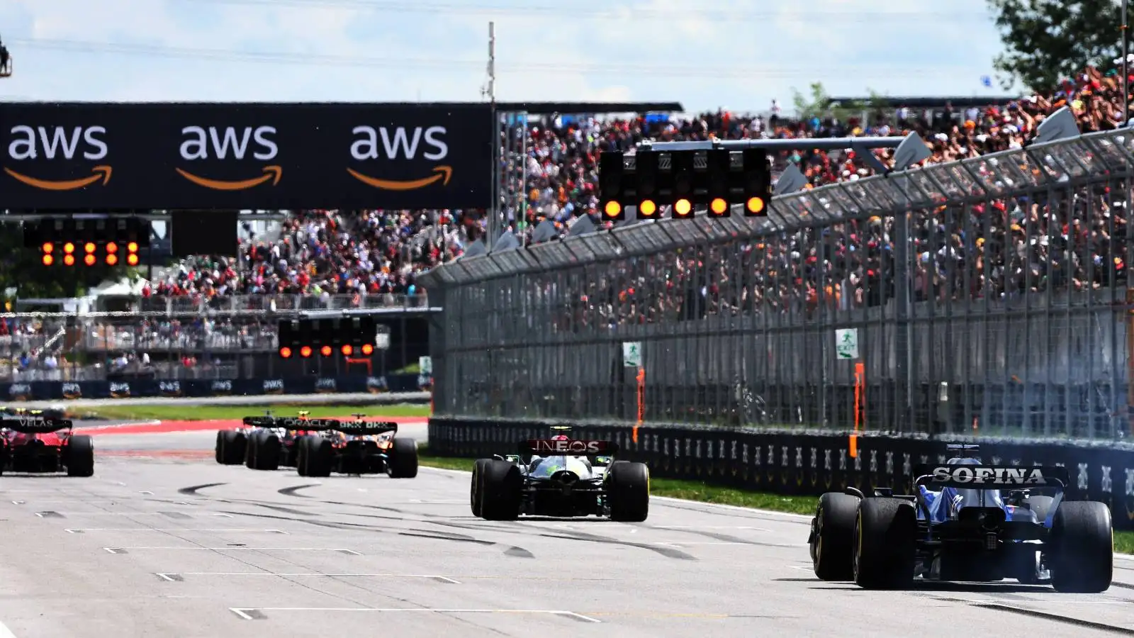 Drivers in place for a practice start. Canadian Grand Prix June 2022.