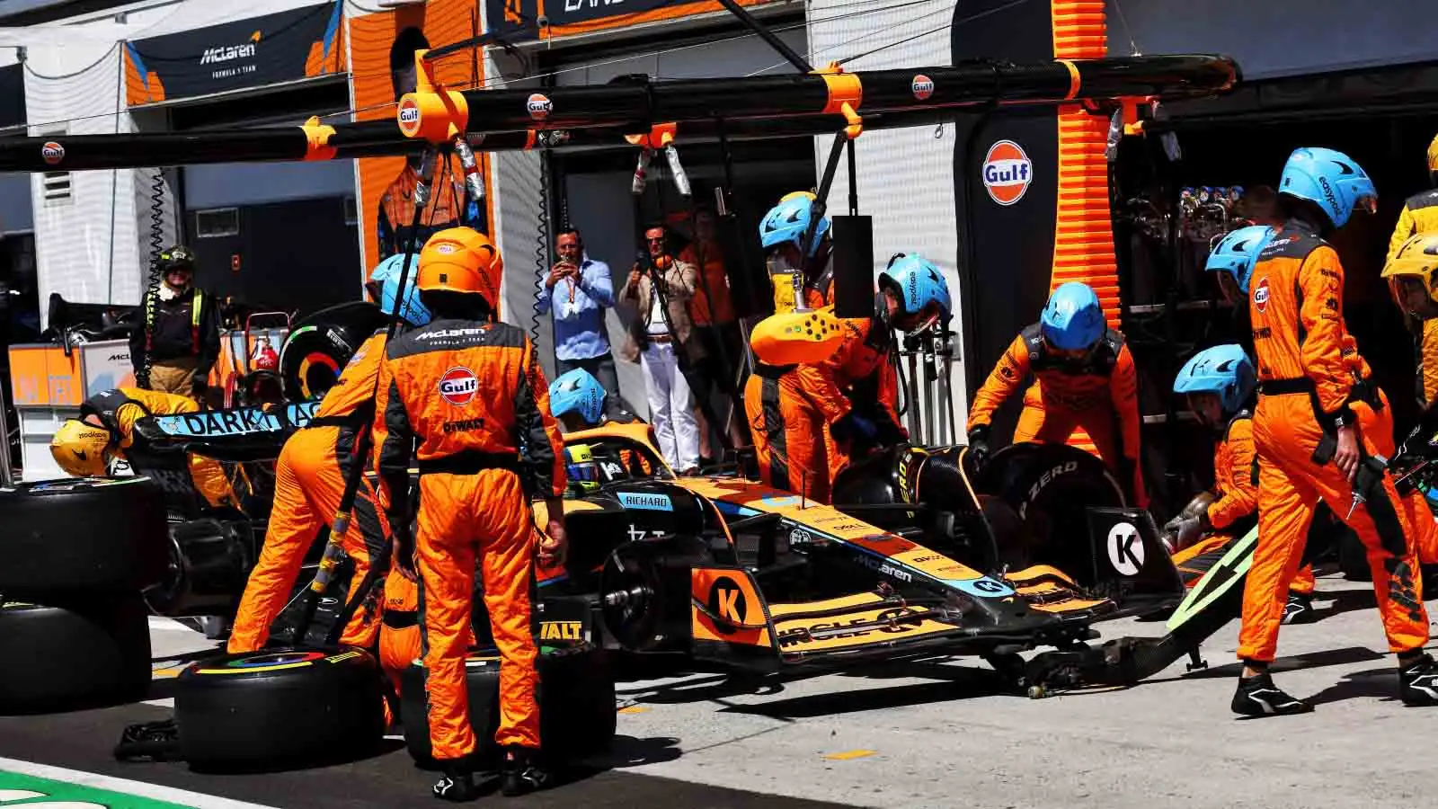 Lando Norris in the pits. Montreal June 2022.