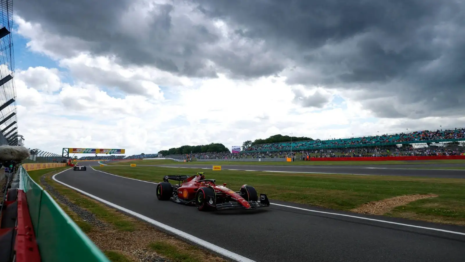 Carlos Sainz's Ferrari during practice for the British GP. Silverstone July 2022.