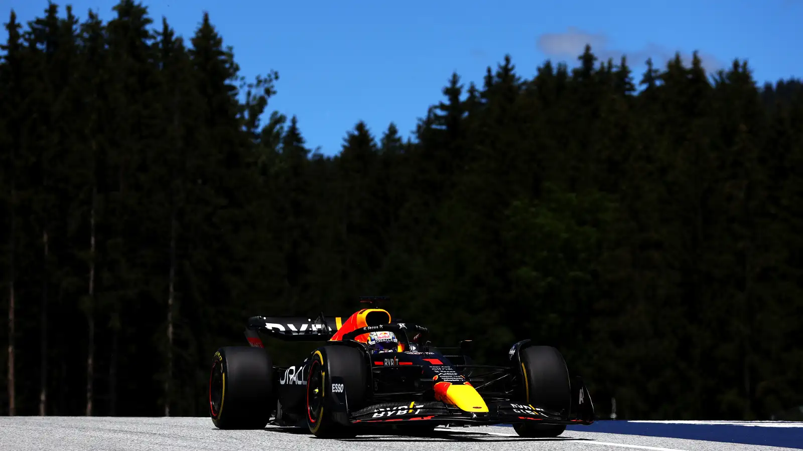 Red Bull's Max Verstappen on track during practice for the Austrian Grand Prix. Spielberg, July 2022. Results