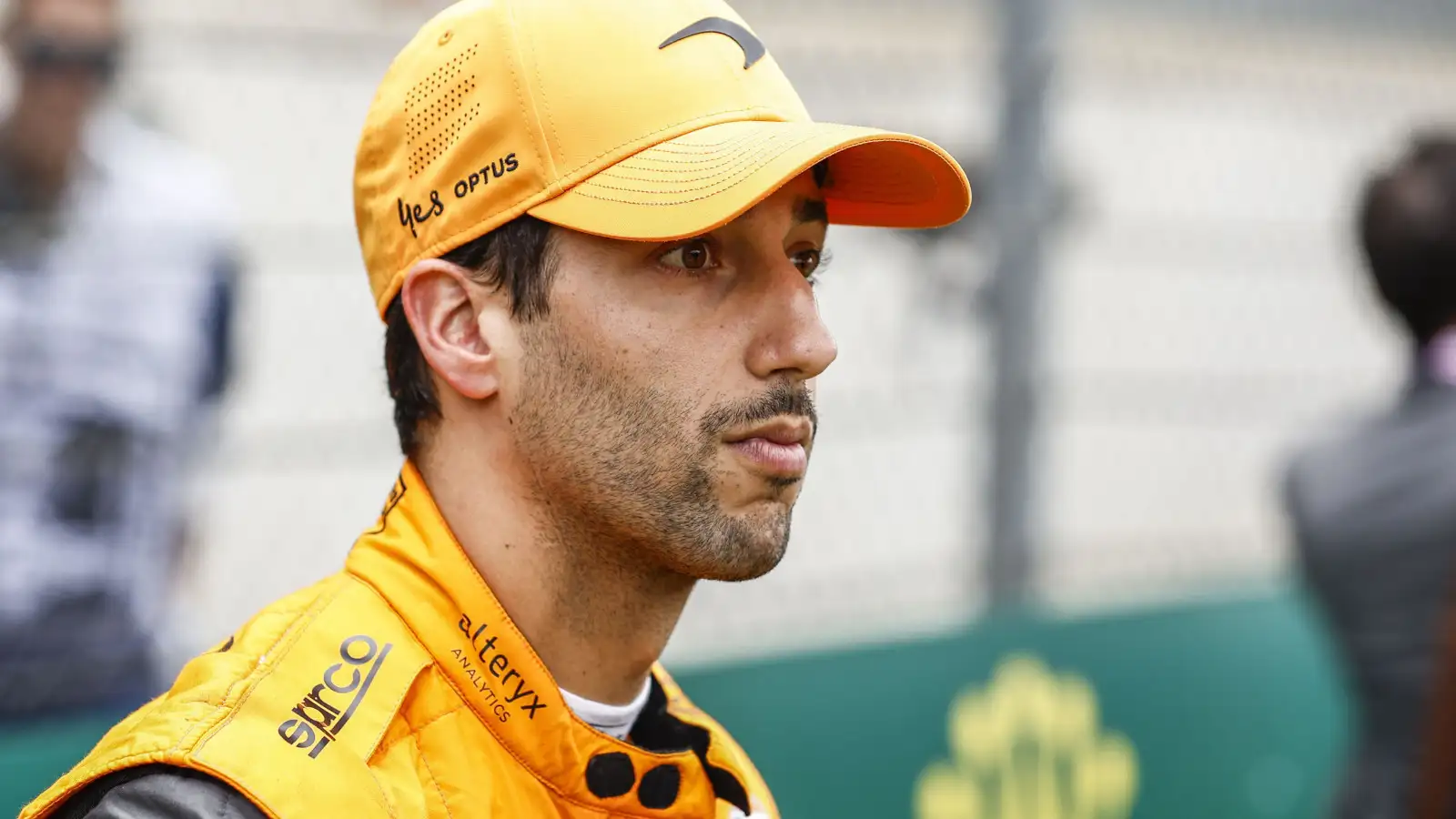 Daniel Ricciardo staring forward on the grid. Austria July 2022