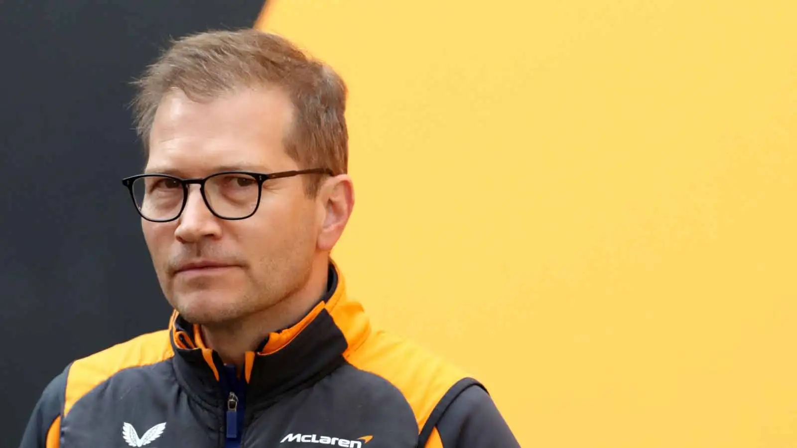 Andreas Seidl outside the McLaren motorhome. Austria July 2022.