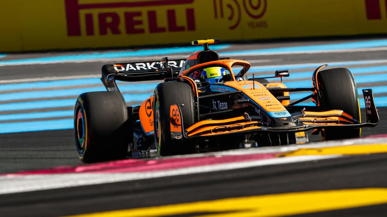 Lando Norris driving the McLaren MCL36 in practice. France July 2022