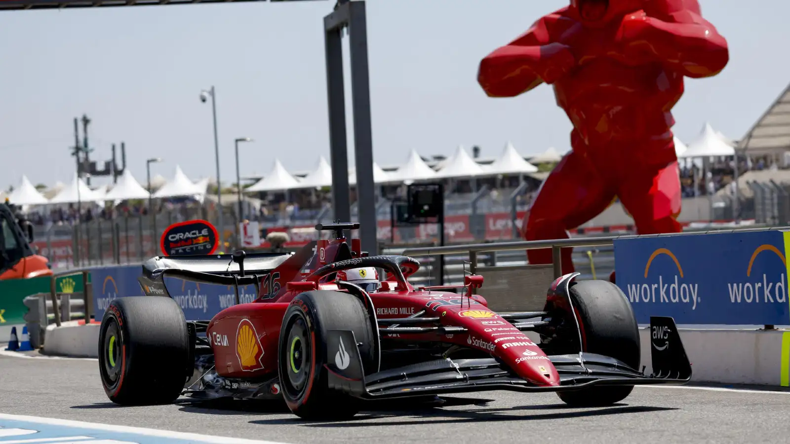 Ferrari's Charles Leclerc at the French Grand Prix. Paul Ricard, July 2022.