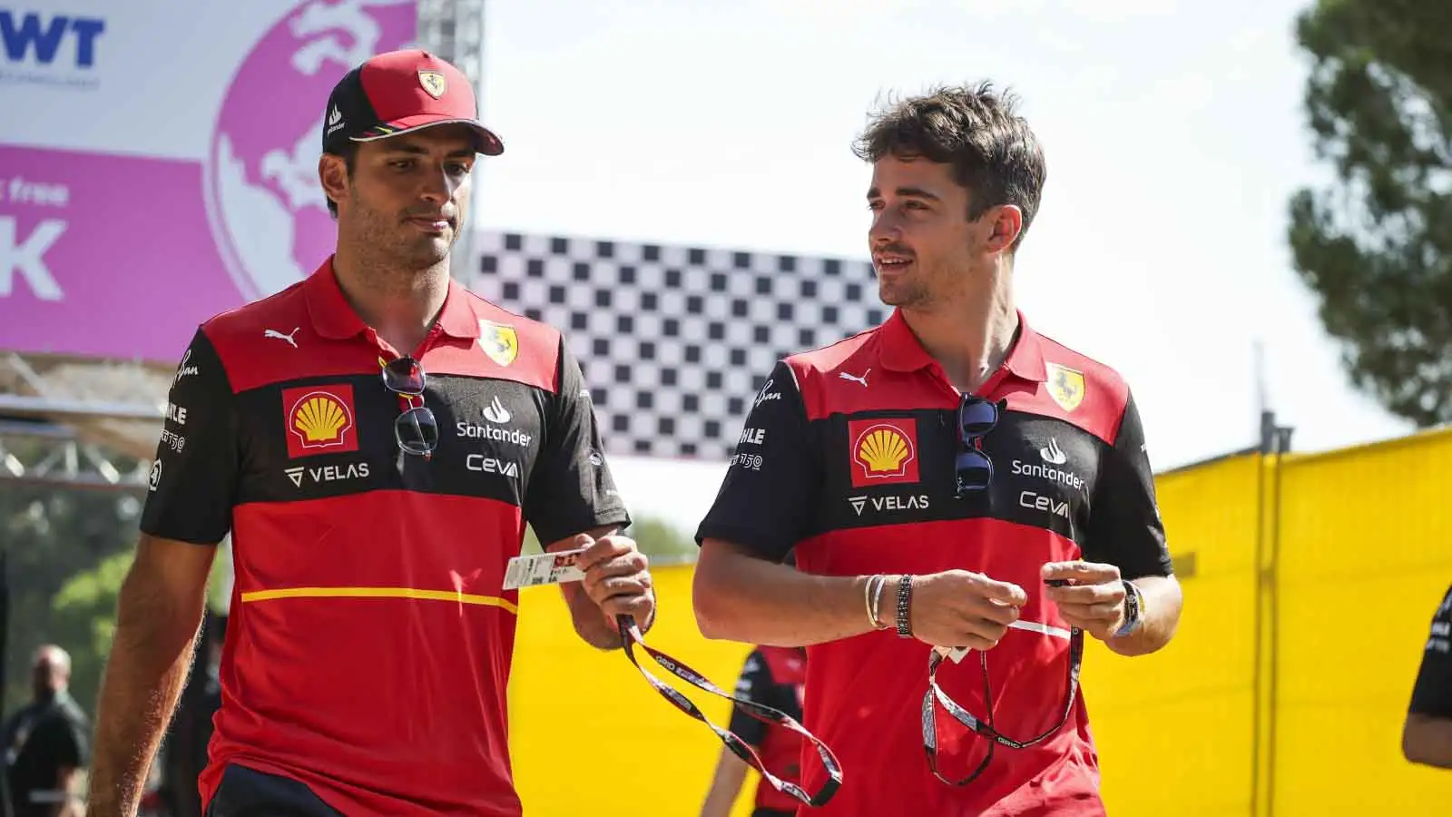 Ferrari drivers Carlos Sainz and Charles Leclerc. France July 2022.