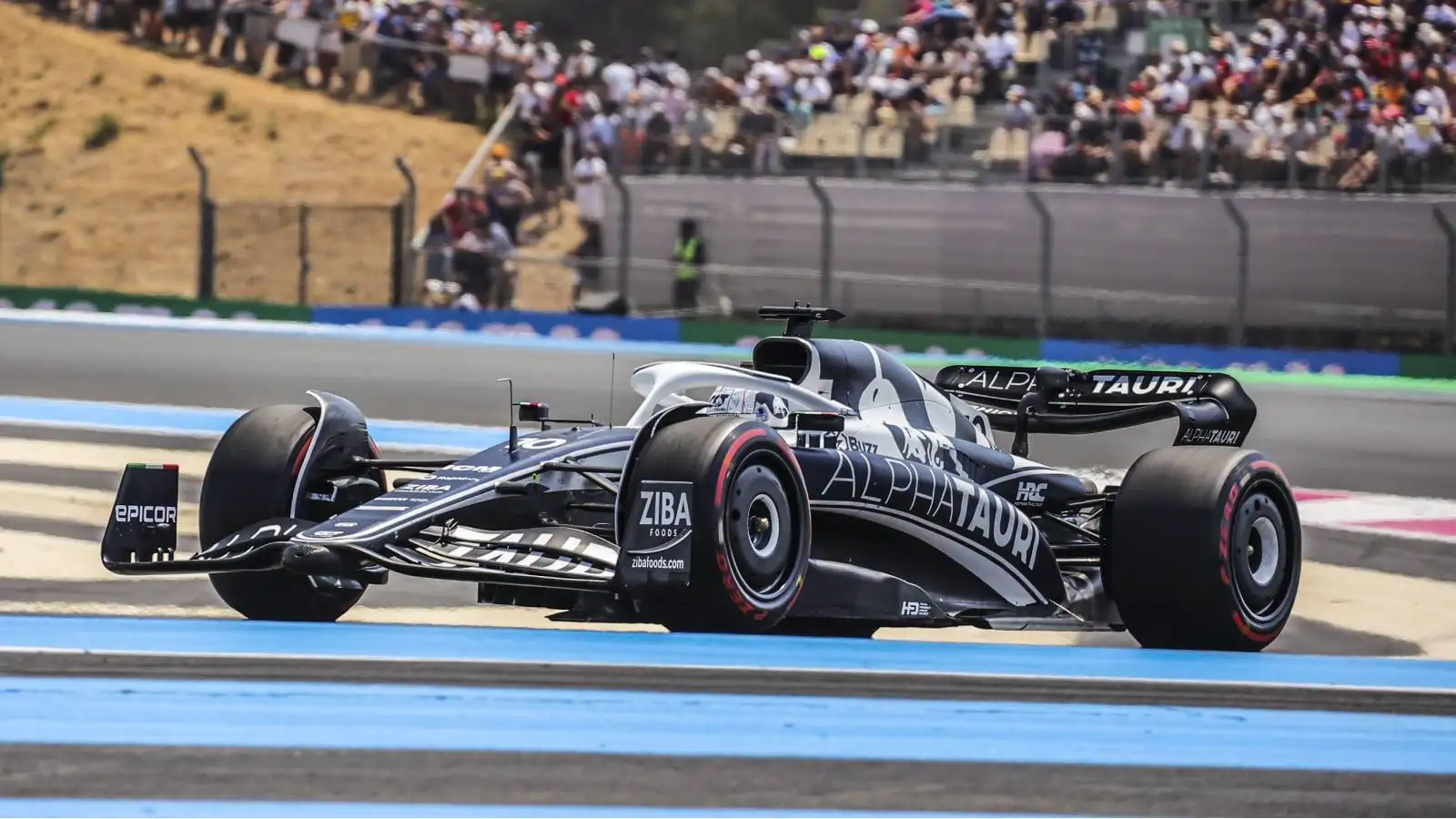 Pierre Gasly driving the upgraded AlphaTauri AT03 at Paul Ricard. France, July 2022.