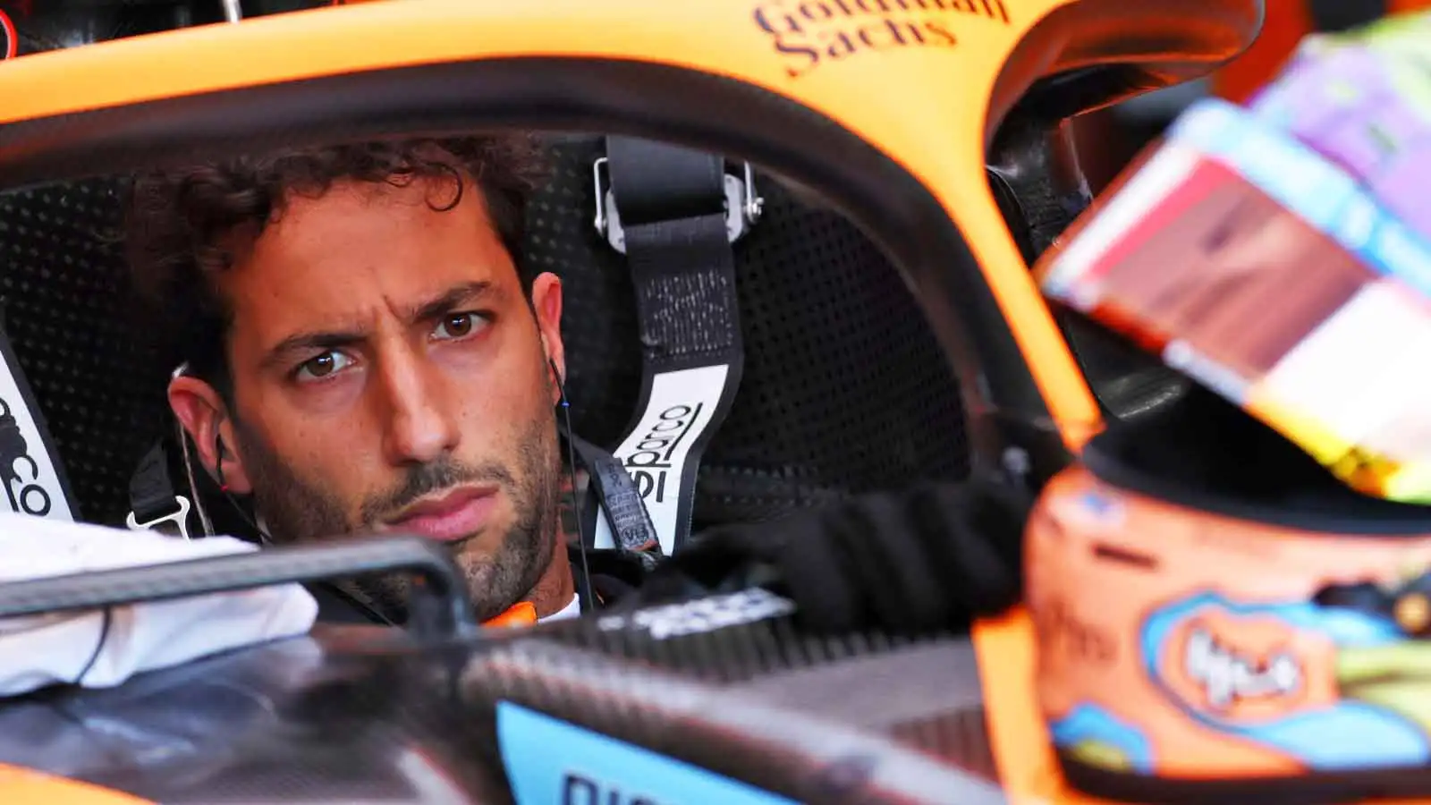 Daniel Ricciardo in his McLaren cockpit. France July 2022.